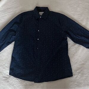 Truth Substance Navy Patterned Button Down Shirt